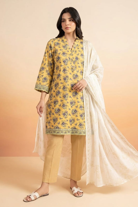 Al Karam Unstitched Printed Lawn 3pc