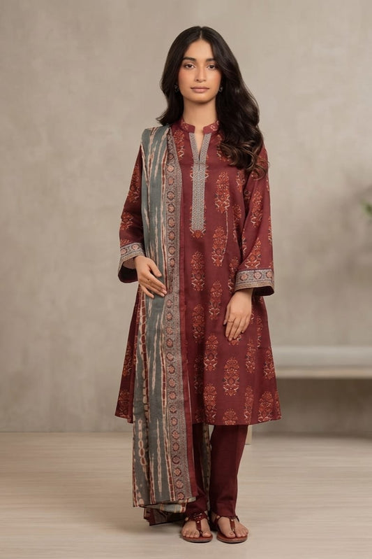Al Karam Unstitched Printed Lawn 3pc