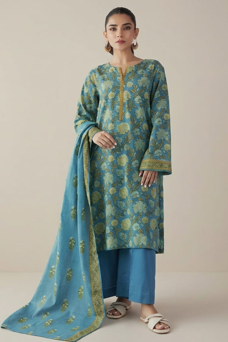 Orient Unstitched Printed Lawn 3pc
