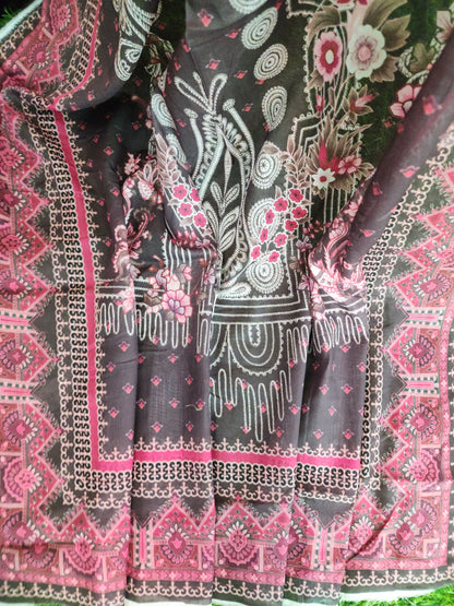 Jacquard Unstitched Printed Lawn 3pc - Branded Cut Pieces