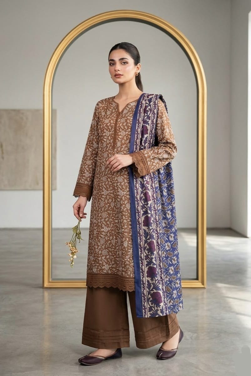 Jaffrani Kayseria Zyan Unstitched Printed Lawn 3pc
