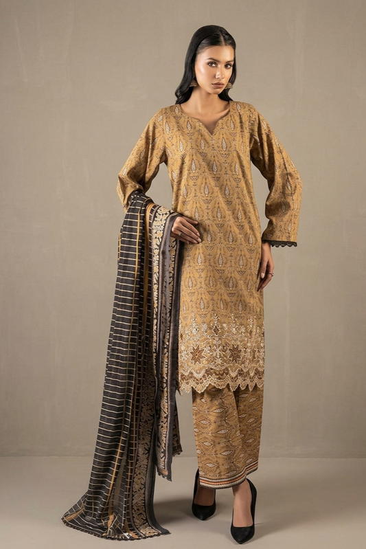 Jaffrani Kayseria V-17 Unstitched Embroidered Lawn 3pc