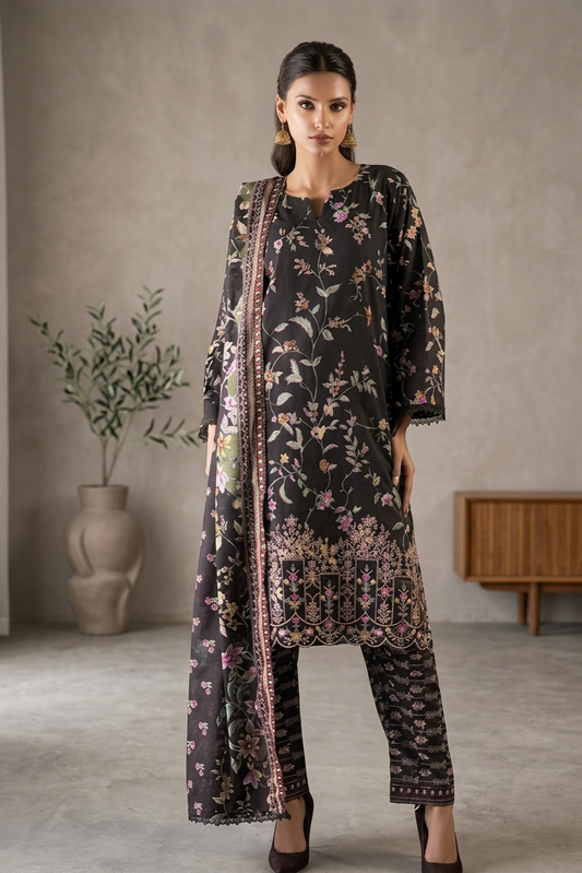 Jaffrani Kayseria V-17 Unstitched Embroidered Lawn 3pc