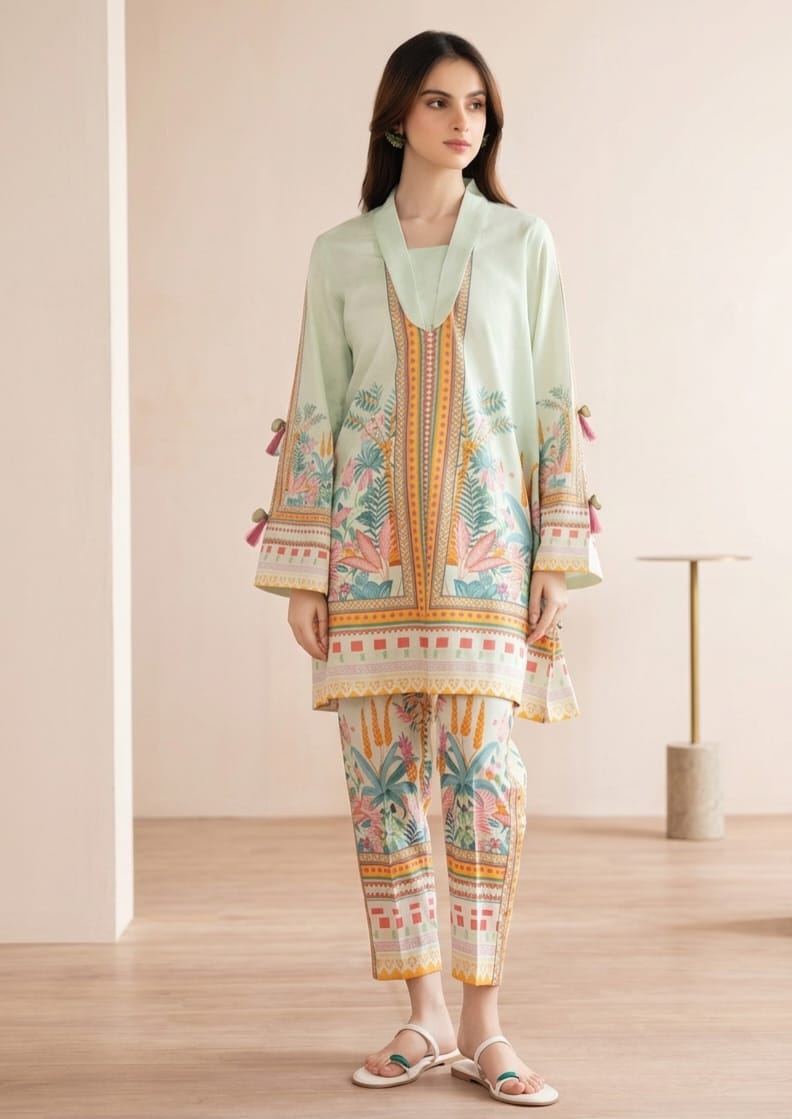 Mahnur Stitched Printed Lawn ST 2pc
