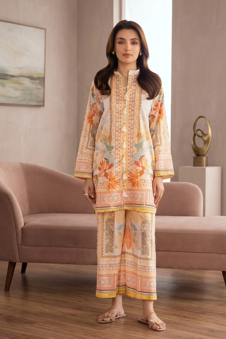 Mahnur Stitched Printed Lawn ST 2pc