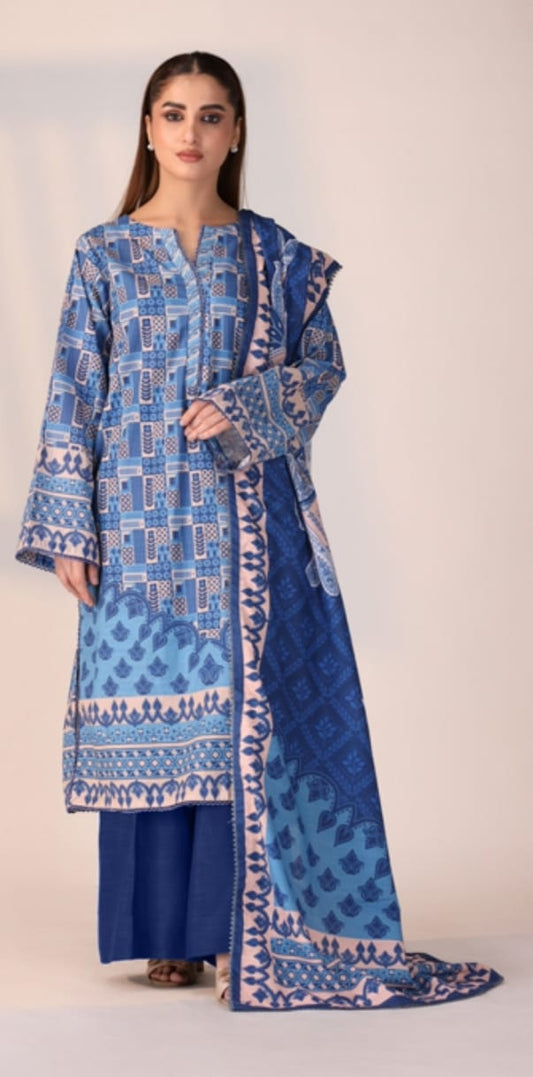 Suhana Printed Slub Khaddar 3pc