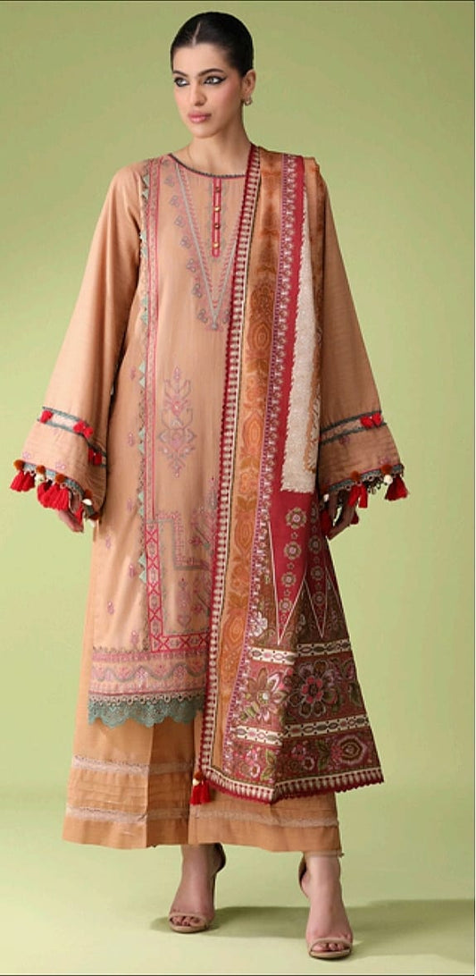 Jacquard Embroidered Khaddar 3pc