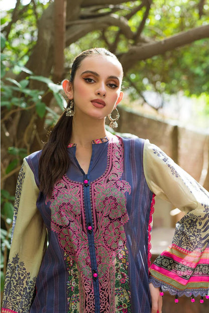 Digital Printed Lawn-Blue-2PC - Branded Cut Pieces