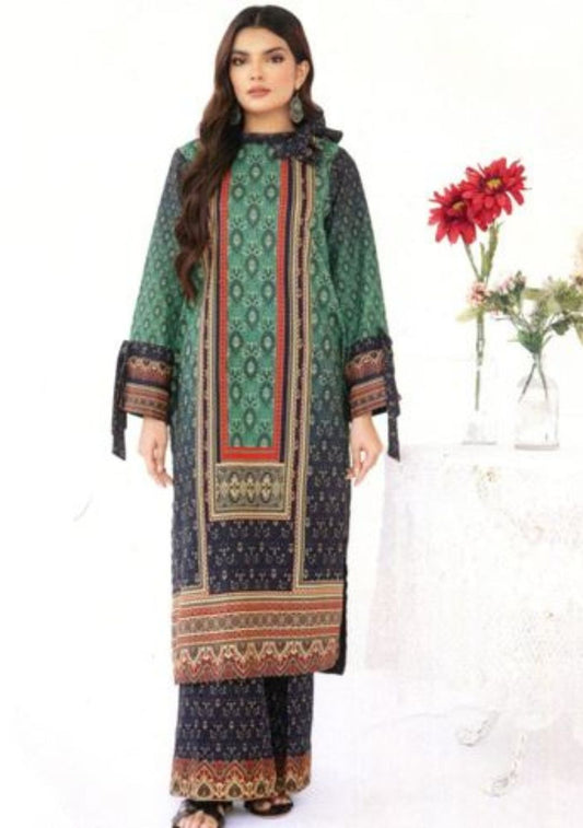 Hania & Manahil-Digital Printed Cotton Khaddar-Black-2PC