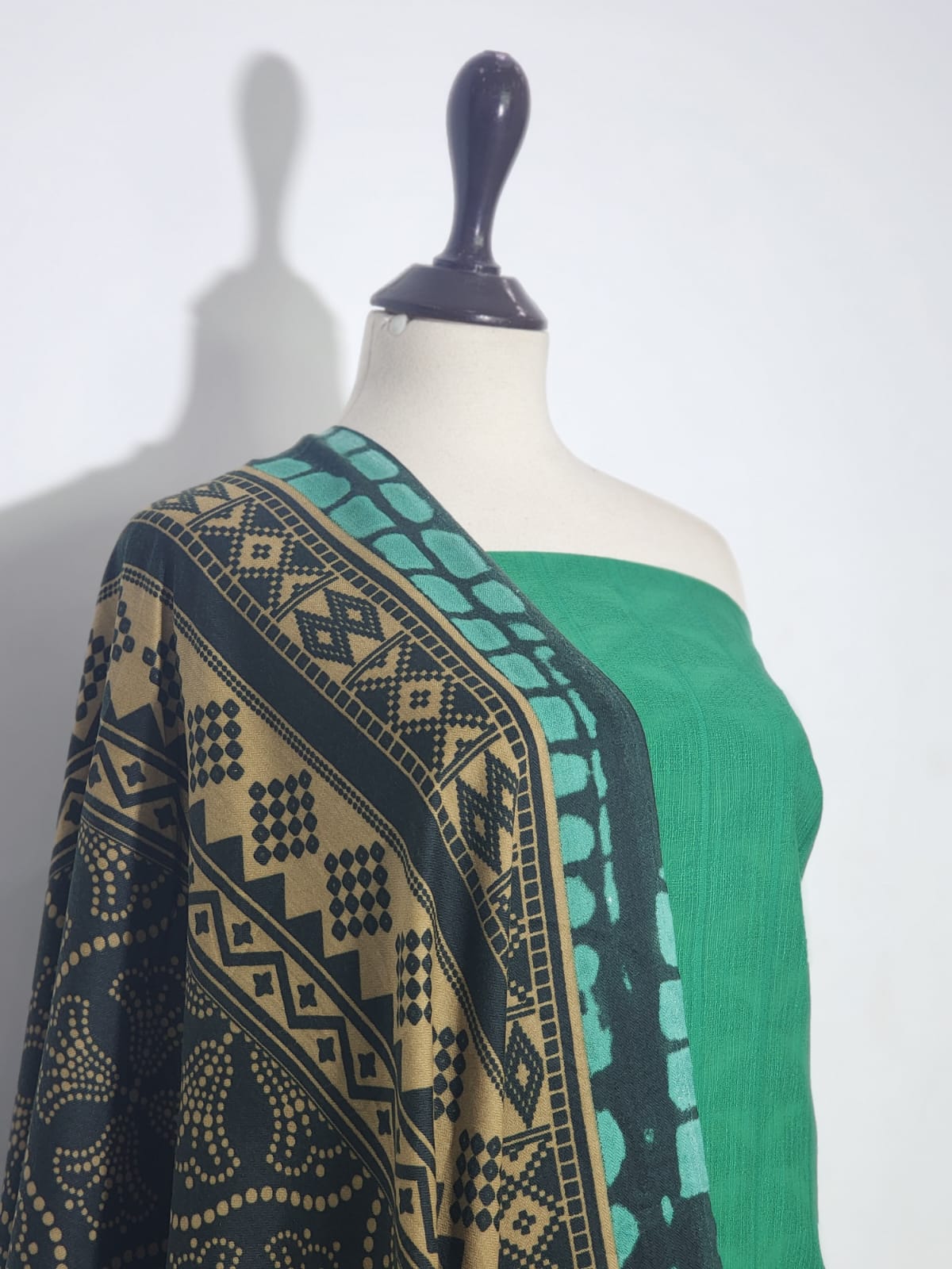 Mix Brand Self Jacquard Khaddar Shirt Dupatta 2pc