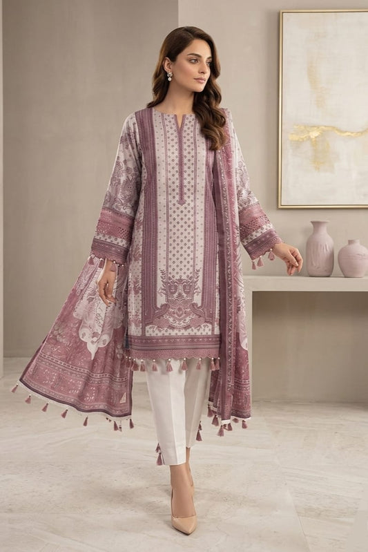 Jacquard Unstitched Printed Lawn 3pc