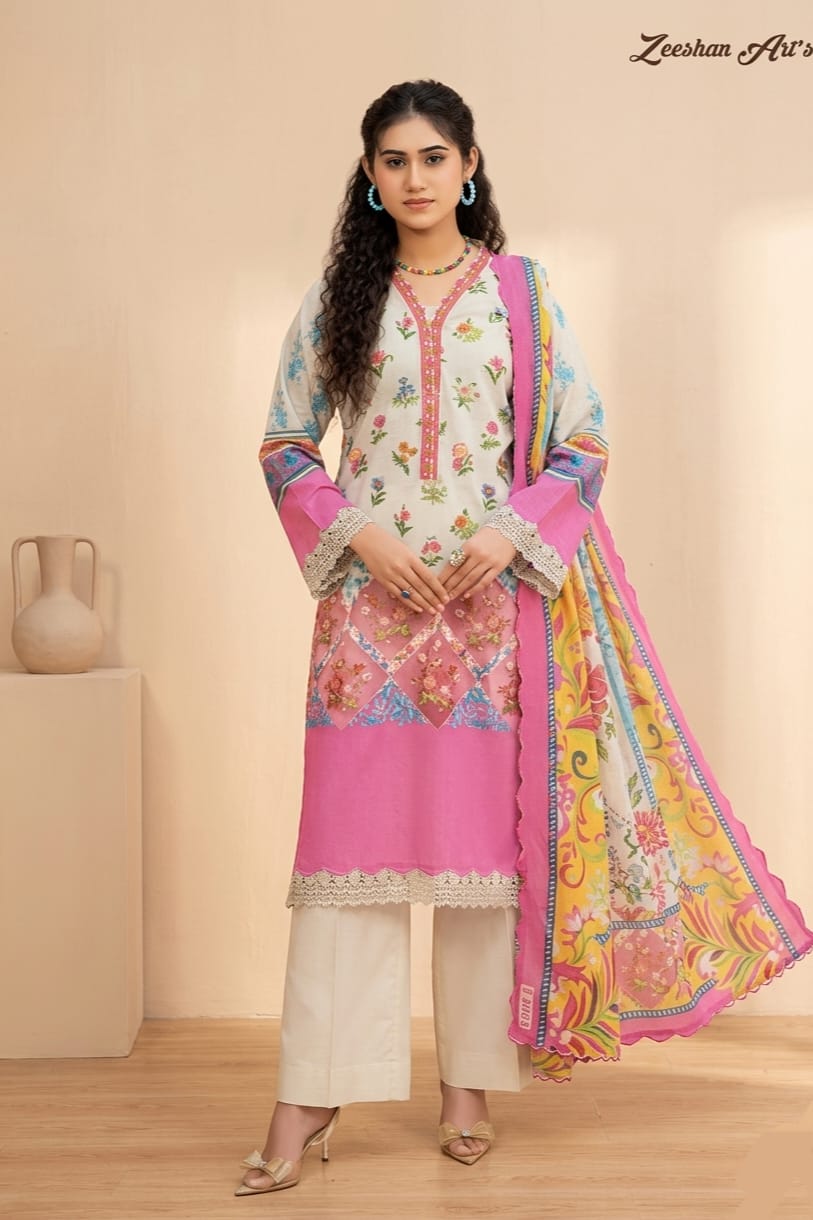 Rangraani Unstitched Embroidered Lawn 3pc