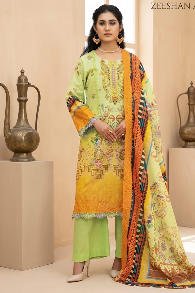 Rangraani Unstitched Embroidered Lawn 3pc