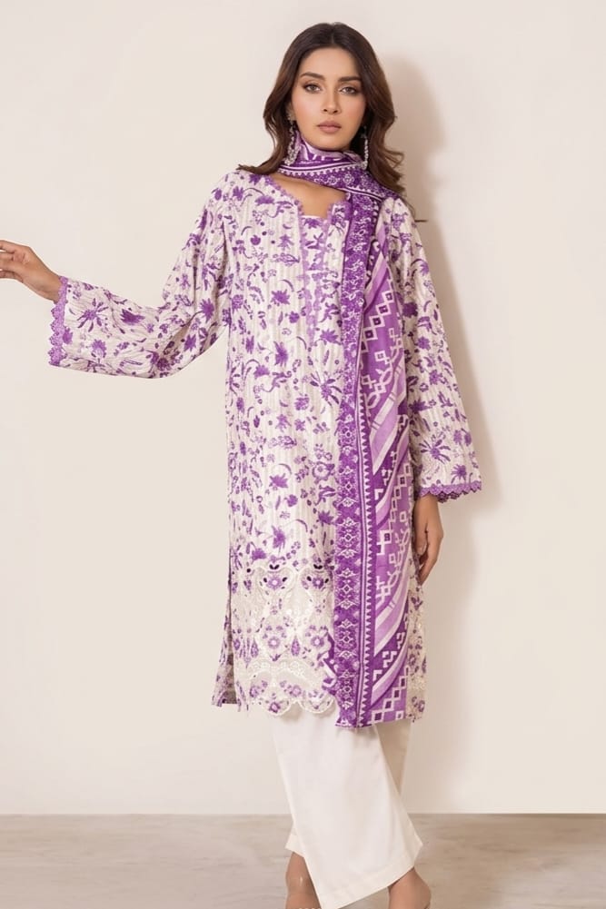 Jaffrani V-19 Unstitched Embroidered Lawn 3pc