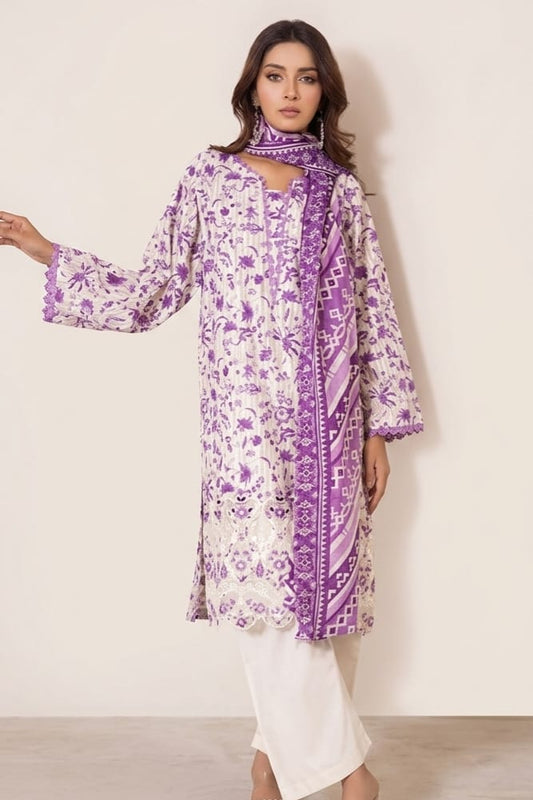 Jaffrani V-19 Unstitched Embroidered Lawn 3pc