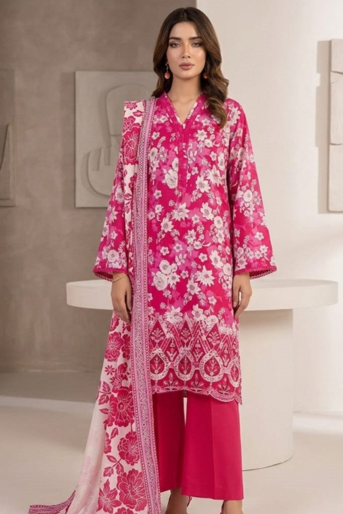 Jaffrani V-19 Unstitched Embroidered Lawn 3pc