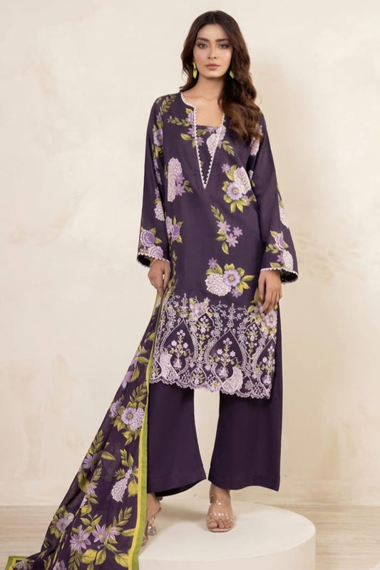 Jaffrani V-19 Unstitched Embroidered Lawn 3pc