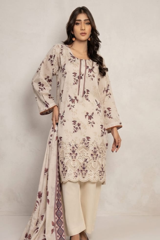 Jaffrani V-20 Unstitched Embroidered Lawn 3pc