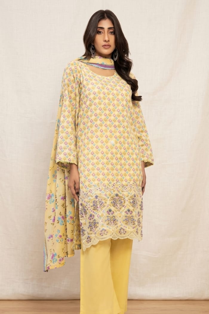 Jaffrani V-20 Unstitched Embroidered Lawn 3pc