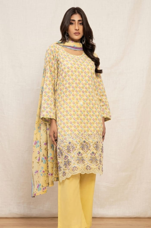 Jaffrani V-20 Unstitched Embroidered Lawn 3pc