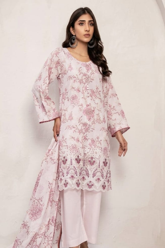 Jaffrani V-20 Unstitched Embroidered Lawn 3pc