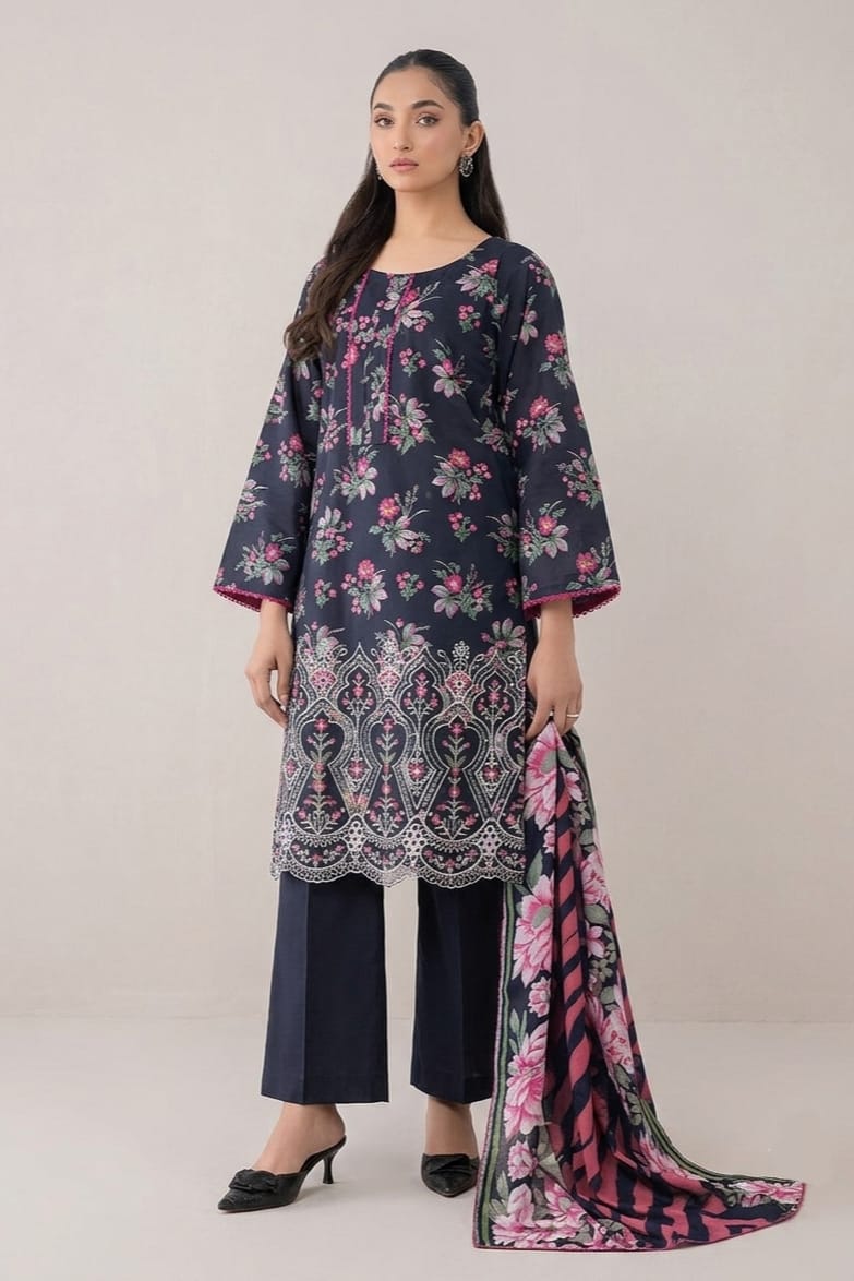 Jaffrani Aina V-21 Unstitched Embroidered Lawn 3pc