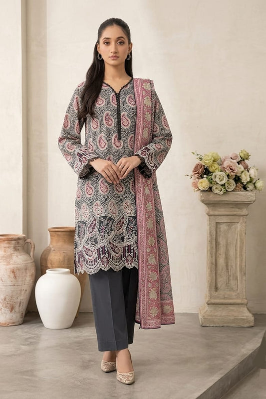 Jaffrani Aina V-21 Unstitched Embroidered Lawn 3pc