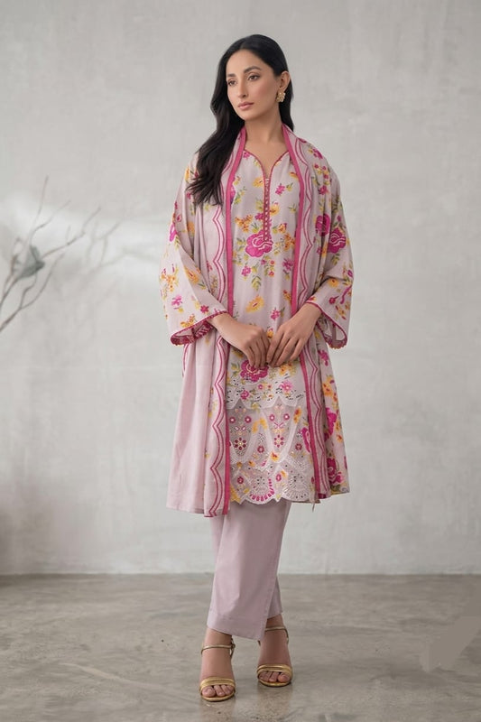Jaffrani Aina V-21 Unstitched Embroidered Lawn 3pc