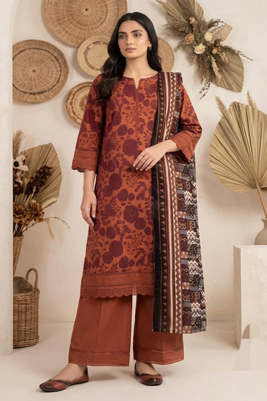 Jaffrani Unstitched Printed Lawn 3pc