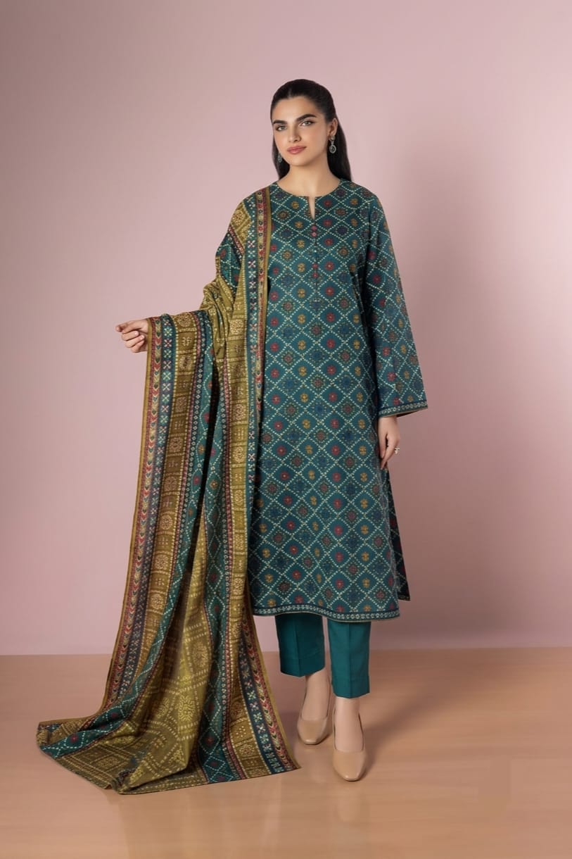 Nishat Unstitched Printed Lawn 3pc
