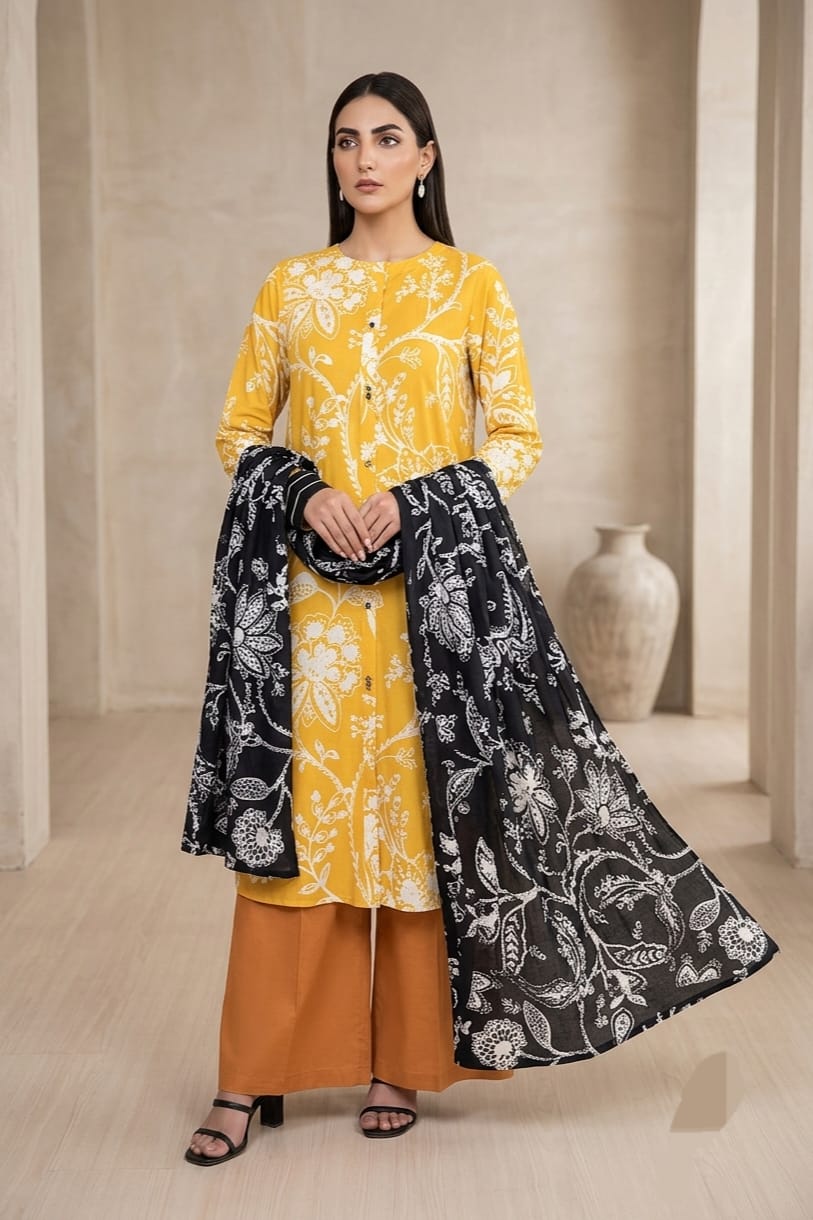 Nishat Unstitched Printed Lawn 3pc