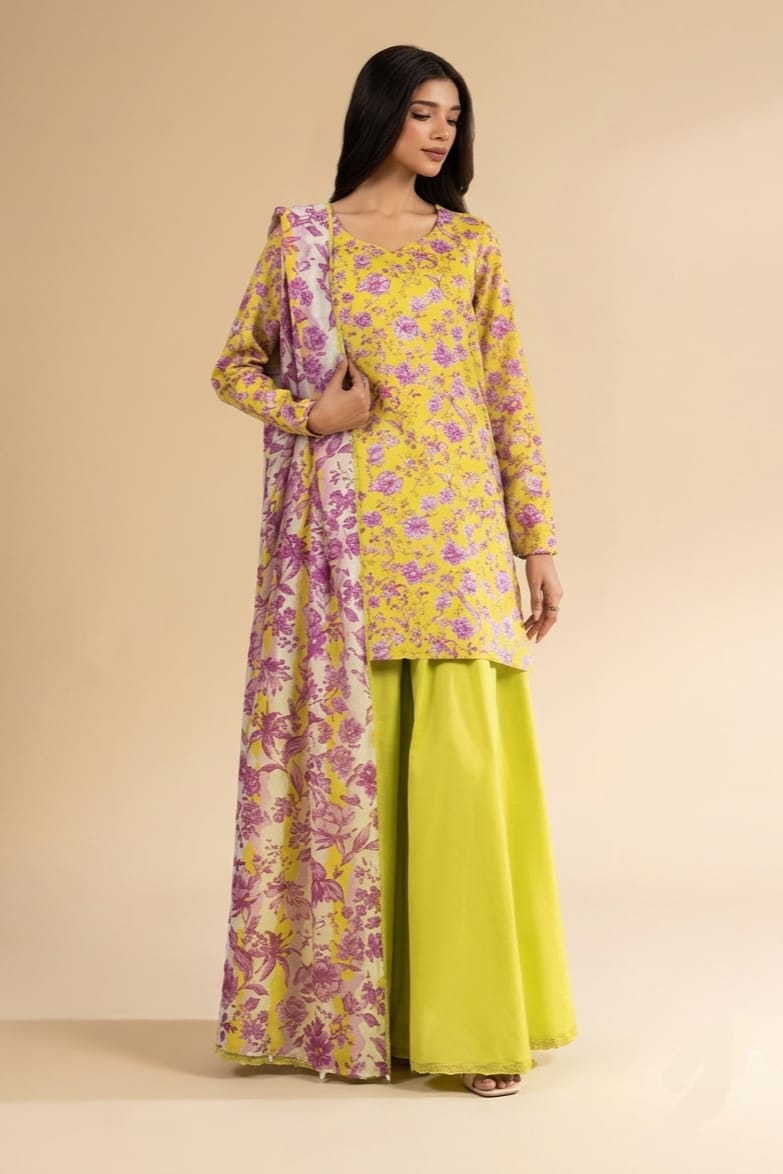 Nishat Unstitched Printed Lawn 3pc