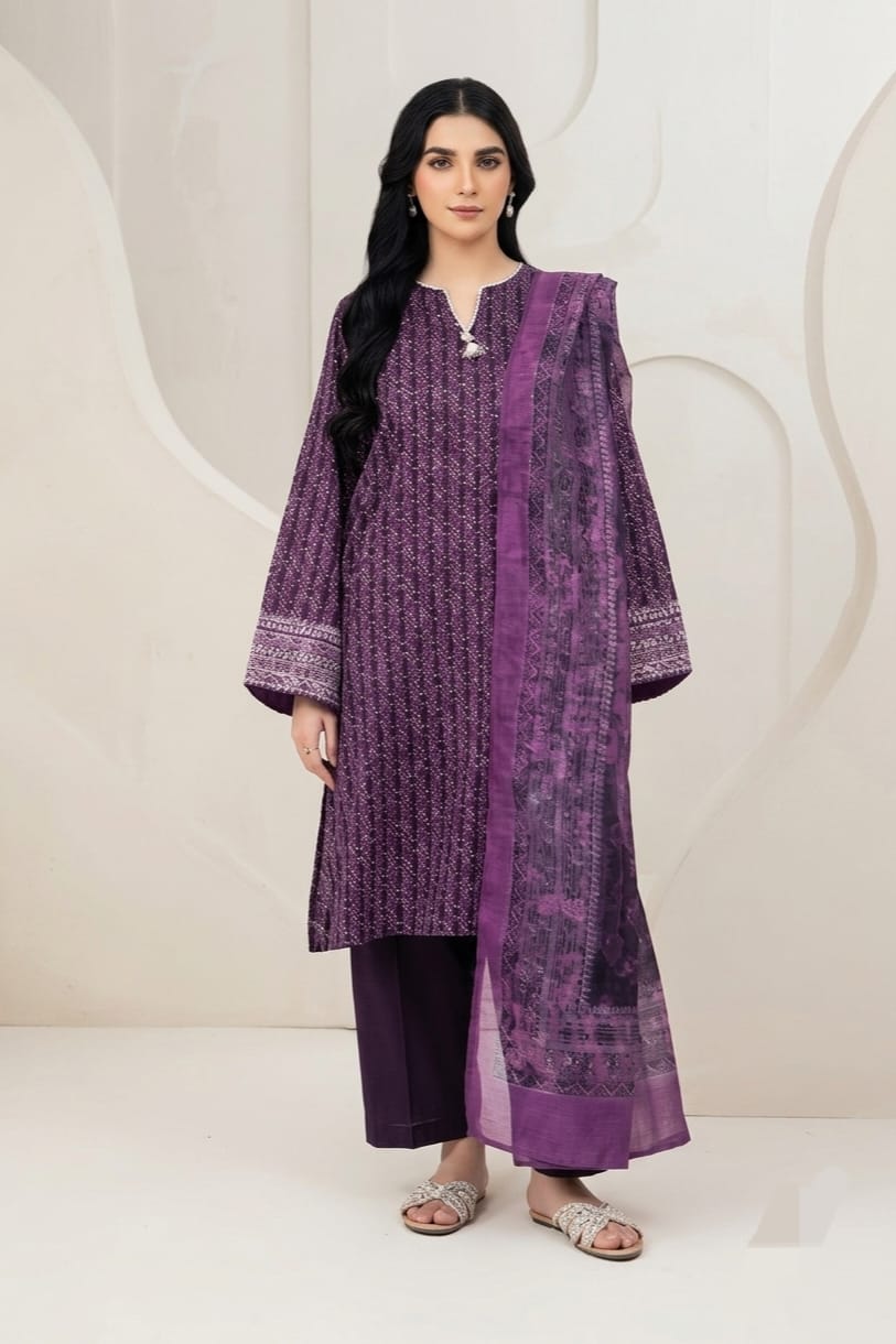 Nishat Unstitched Printed Lawn 3pc