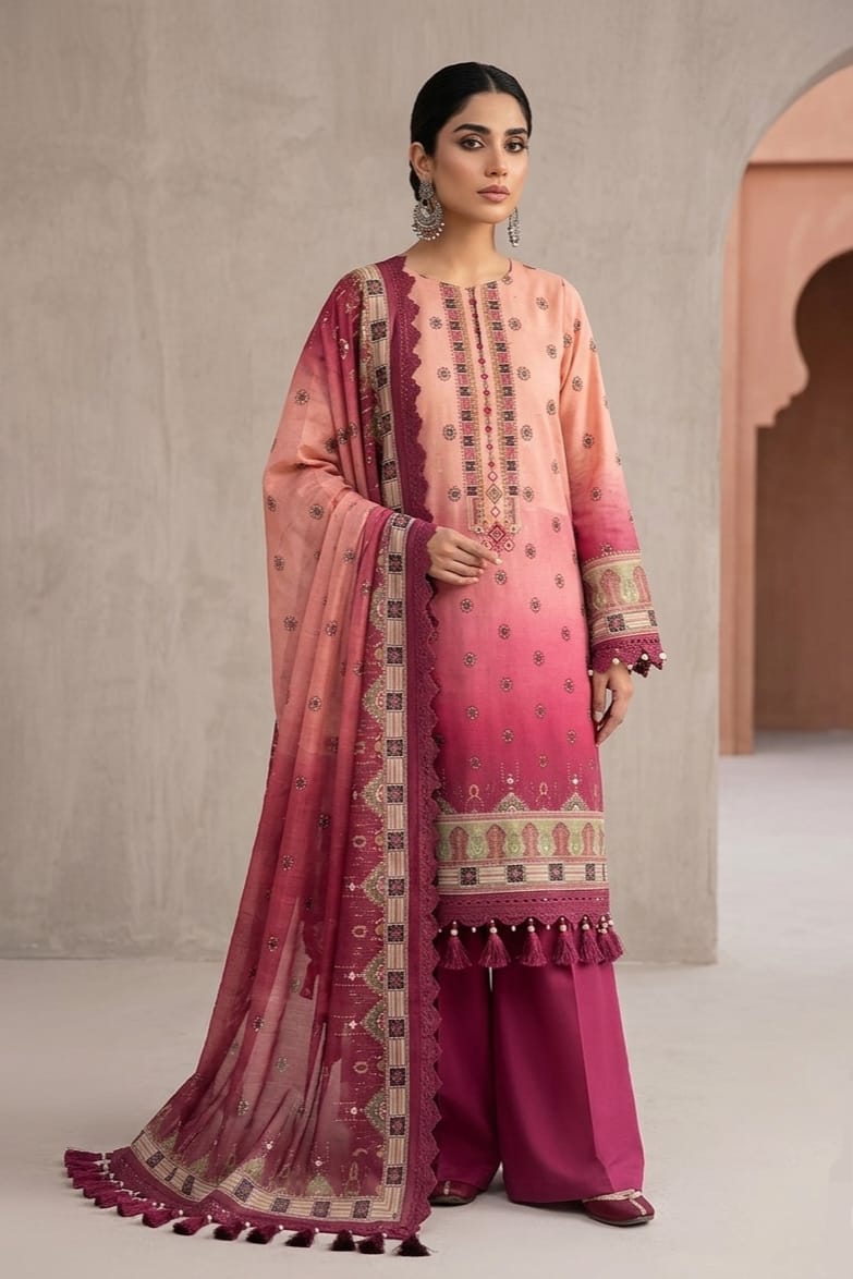 Jacquard Unstitched Printed Lawn 3pc