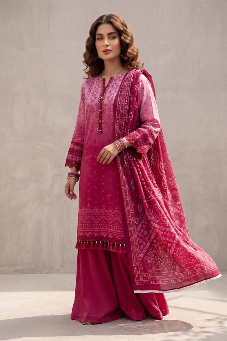 Jacquard Unstitched Printed Lawn 3pc