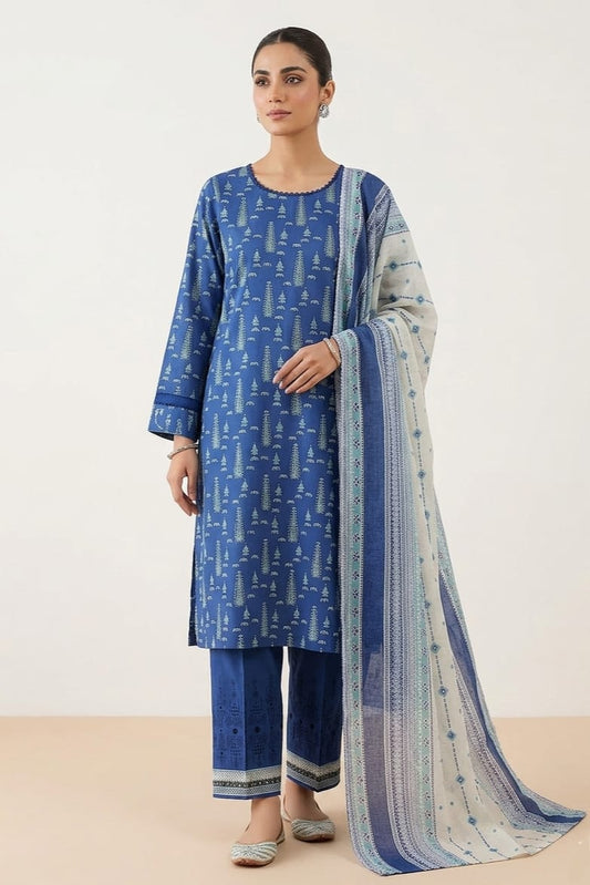 Jaffrani Stitched Printed Lawn 3Pc