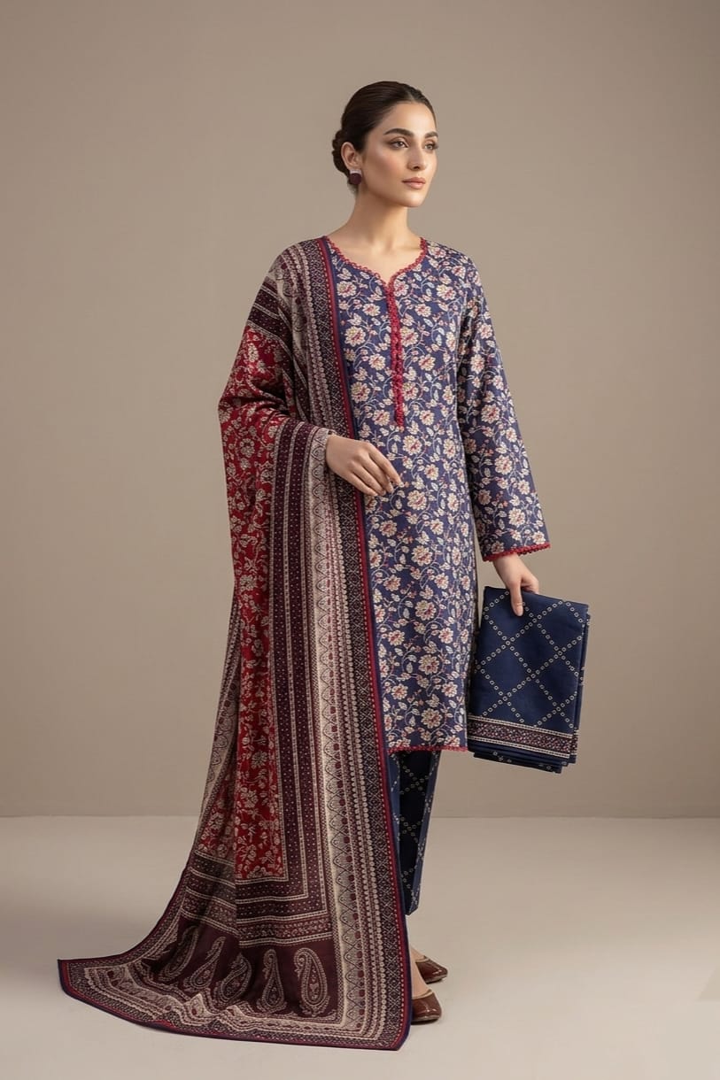 Jaffrani Stitched Printed Lawn 3Pc