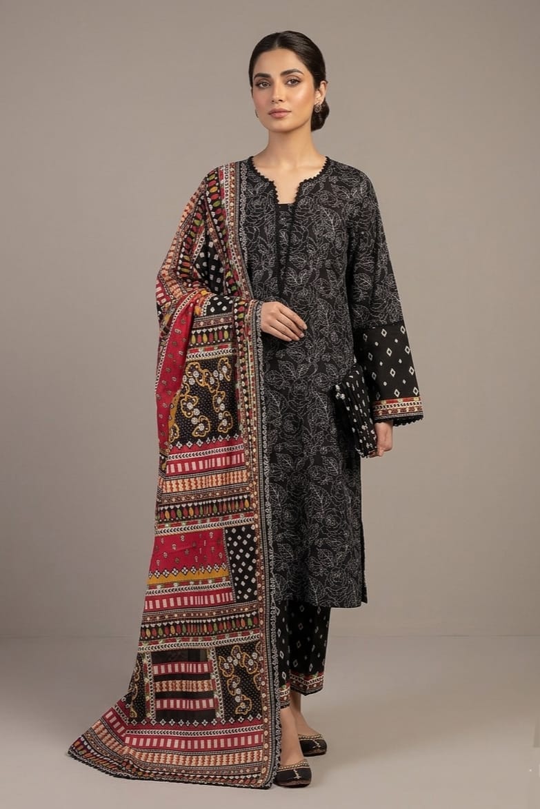 Jaffrani Stitched Printed Lawn 3Pc