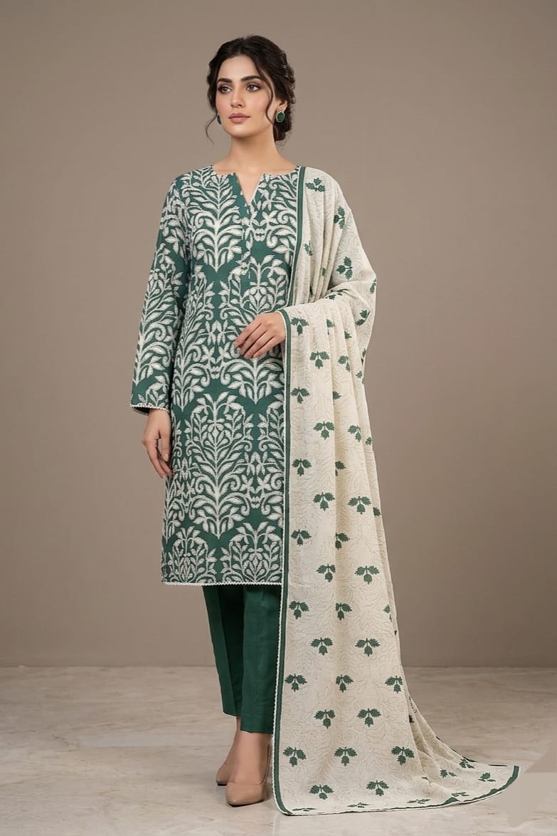 Jaffrani Stitched Printed Lawn 3Pc