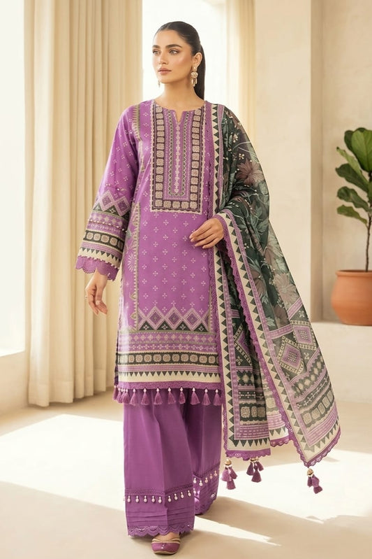 Hania Minahil Unstitched Printed Lawn 3pc