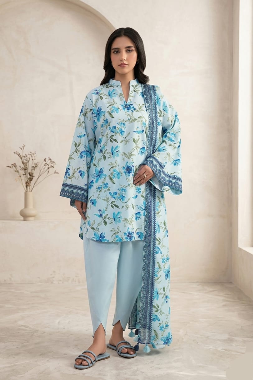 Nishat Unstitched Printed Lawn 3pc