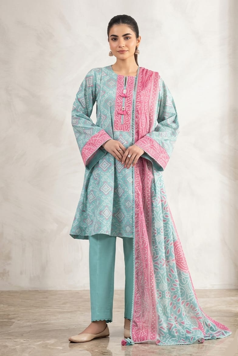 Nishat Unstitched Printed Lawn 3pc