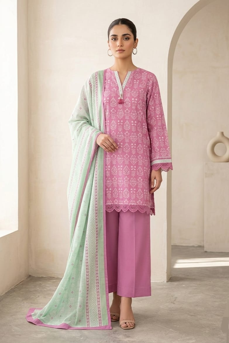 Nishat Unstitched Printed Lawn 3pc