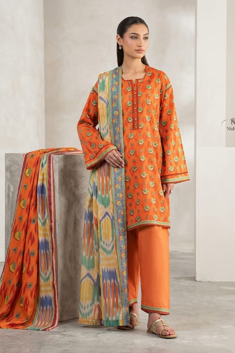 Nishat Unstitched Printed Lawn 3pc