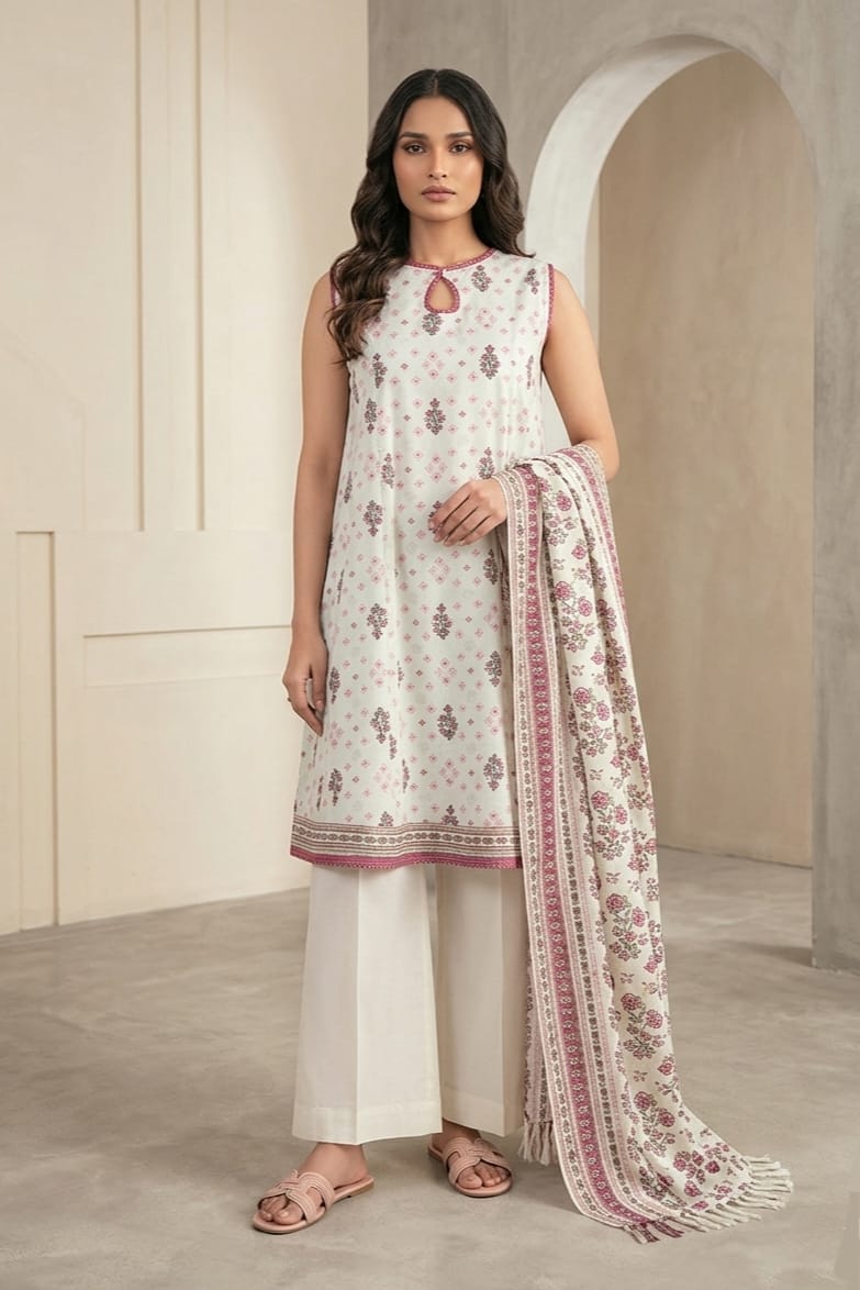Nishat Unstitched Printed Lawn 3pc