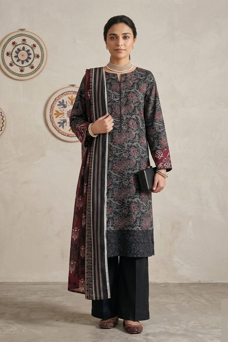 Nishat Unstitched Printed Lawn 3pc