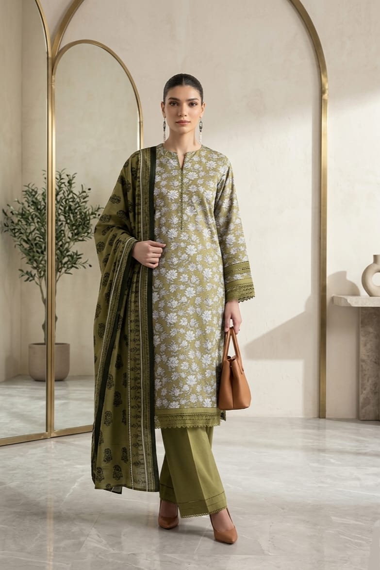 Khaadi Unstitched Printed Lawn 3pc