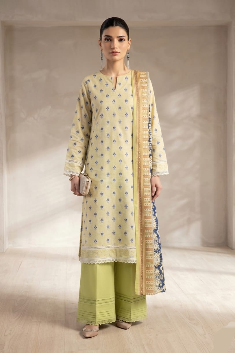 Khaadi Unstitched Printed Lawn 3pc