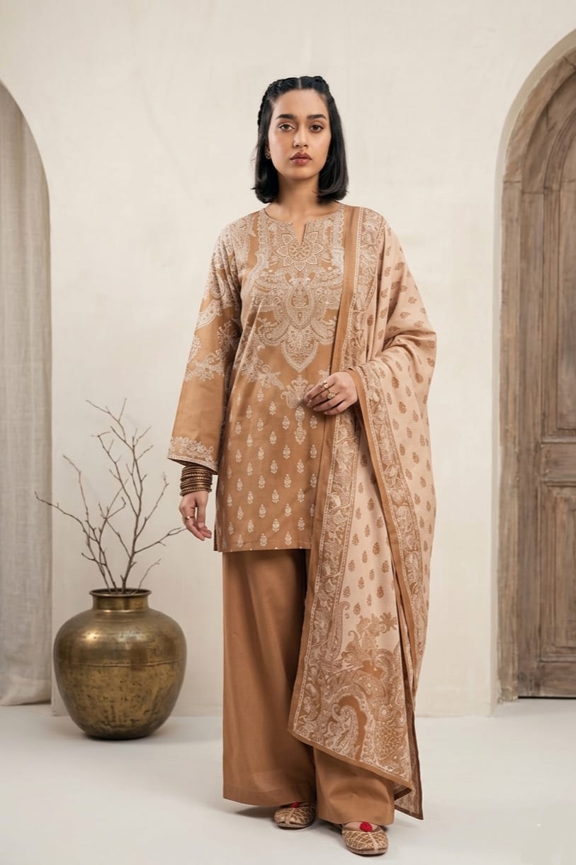 Popular Ameena Unstitched Printed Lawn 3pc