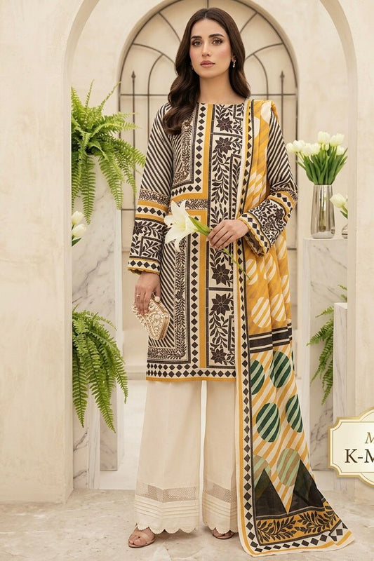 Jaffrani CH-06 Unstitched Printed Lawn 3pc